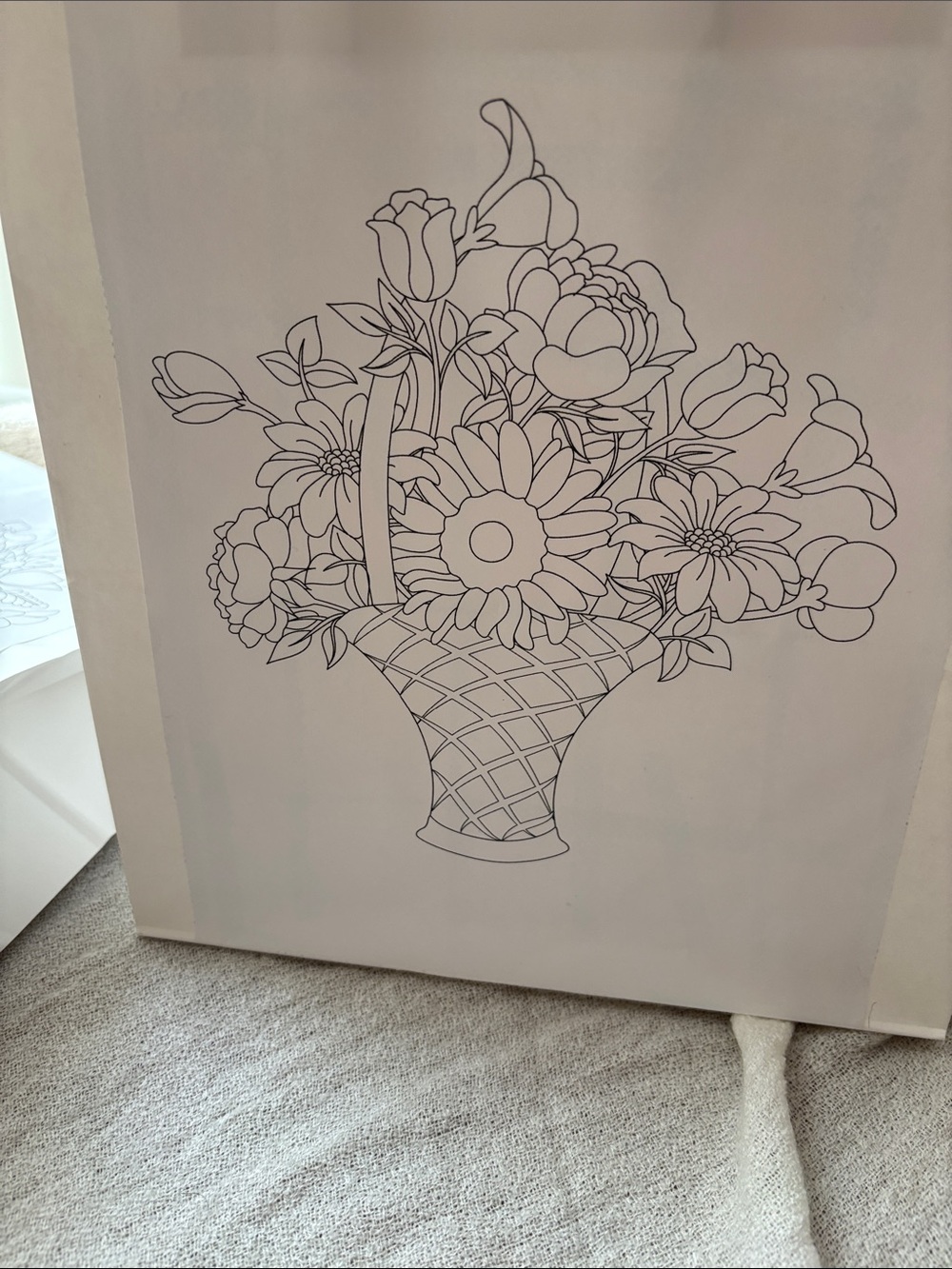 Two Color in Floral Print Gift Bags with Clear Card Pocket